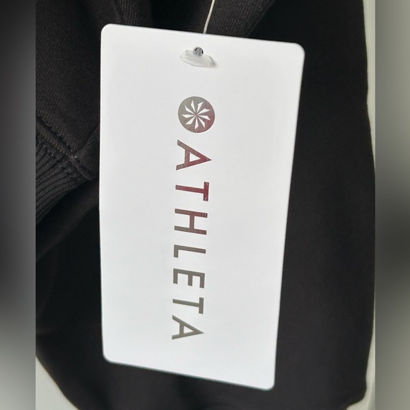 Athleta Black Terry Crop Crew Sweatshirt NWT Size XL - Picture 7 of 9